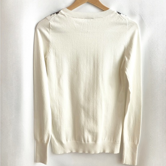 Express Sequin Sweater | Cream Knit | Quiet Luxury | Women’s Small - Picture 3 of 7